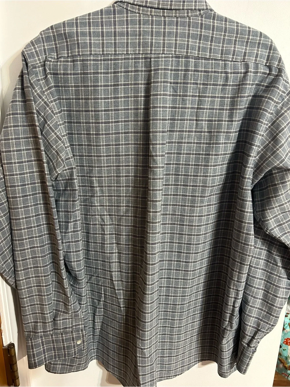 Banana Republic Gray Plaid Button-Down Dress Shirt